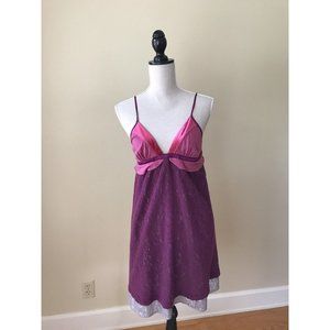 Free People Purple Mixed-Media Layered Slip Dress